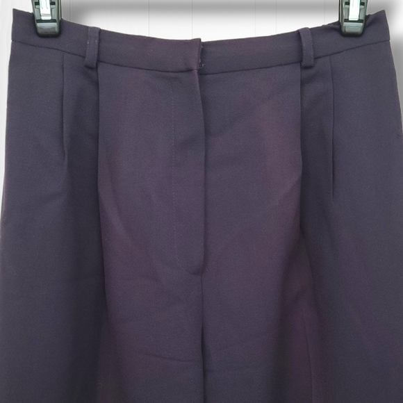 Talbots Women's Vintage Purple Pleated Wool Straight Leg Pants Size 4 Petite - Picture 2 of 12